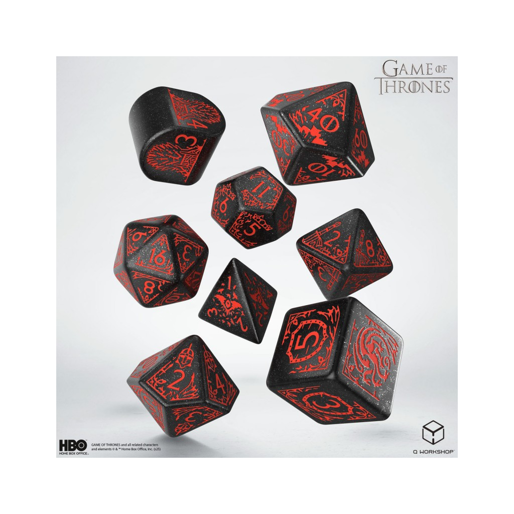 8 dés pour jeux de rôles tirés de l'univers de Game of Thrones